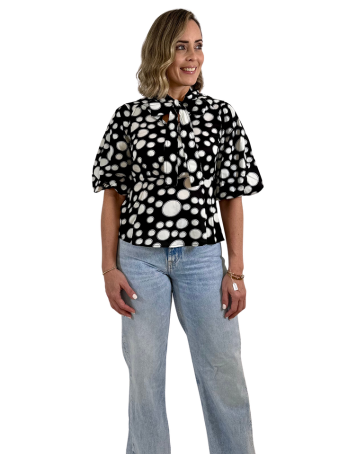 Blusa con Lazos y Mangas Abullonadas!