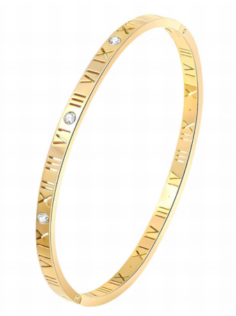 Classic Bracelet with Roman Numerals and Zirconias