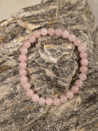Pulsera elástica de imitación piedra natural rosa