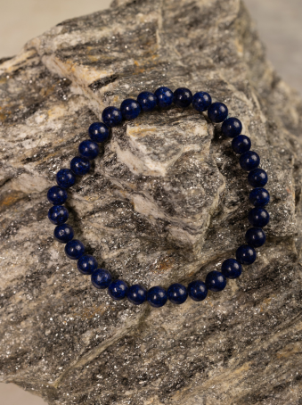 Pulsera elástica de imitación piedra natural azul marino