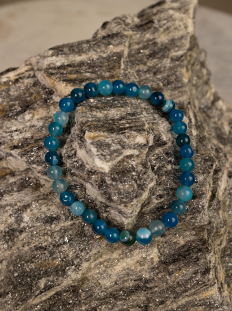 Pulsera elástica de imitación piedra natural azul degradado