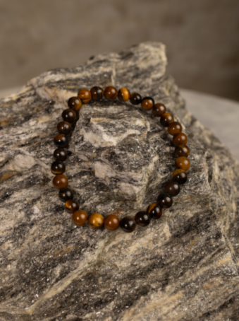 Pulsera elástica de imitación piedra natural ojo de tigre