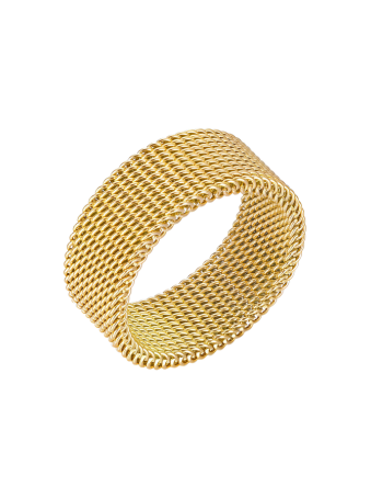 Anillo Malla Dorada Ancha