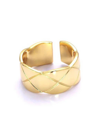Anillo Dorado Ajustable con Diseño Entrelazado – Carolina Jewelry