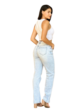 Jeans Rectos "Acid Wash"