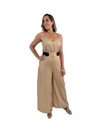 ✨Oversize Jumpsuit Beige rayas