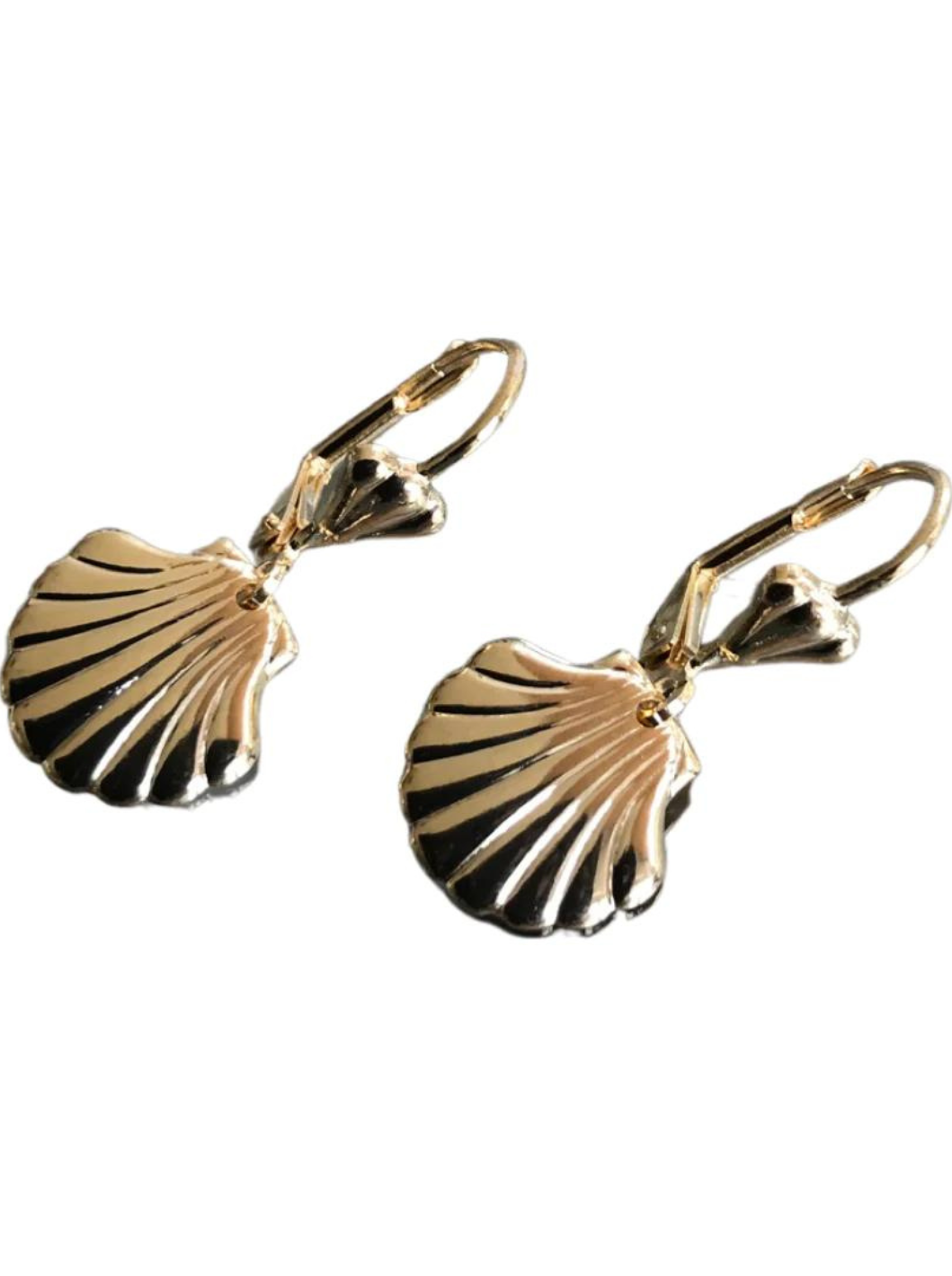 Golden Shell Dangle Earrings