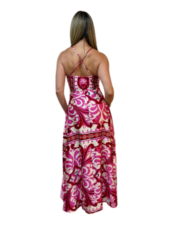 Vestido Halter con Espalda Cruzada