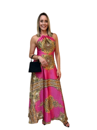 Vestido Halter Estampado